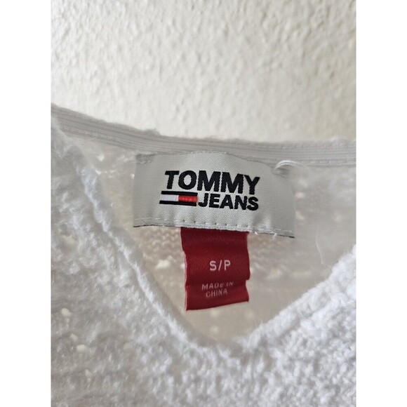 Tommy Hilfiger Tommy Jeans Women's Cropped Crochet Bra Top White Size Small. - Picture 4 of 12